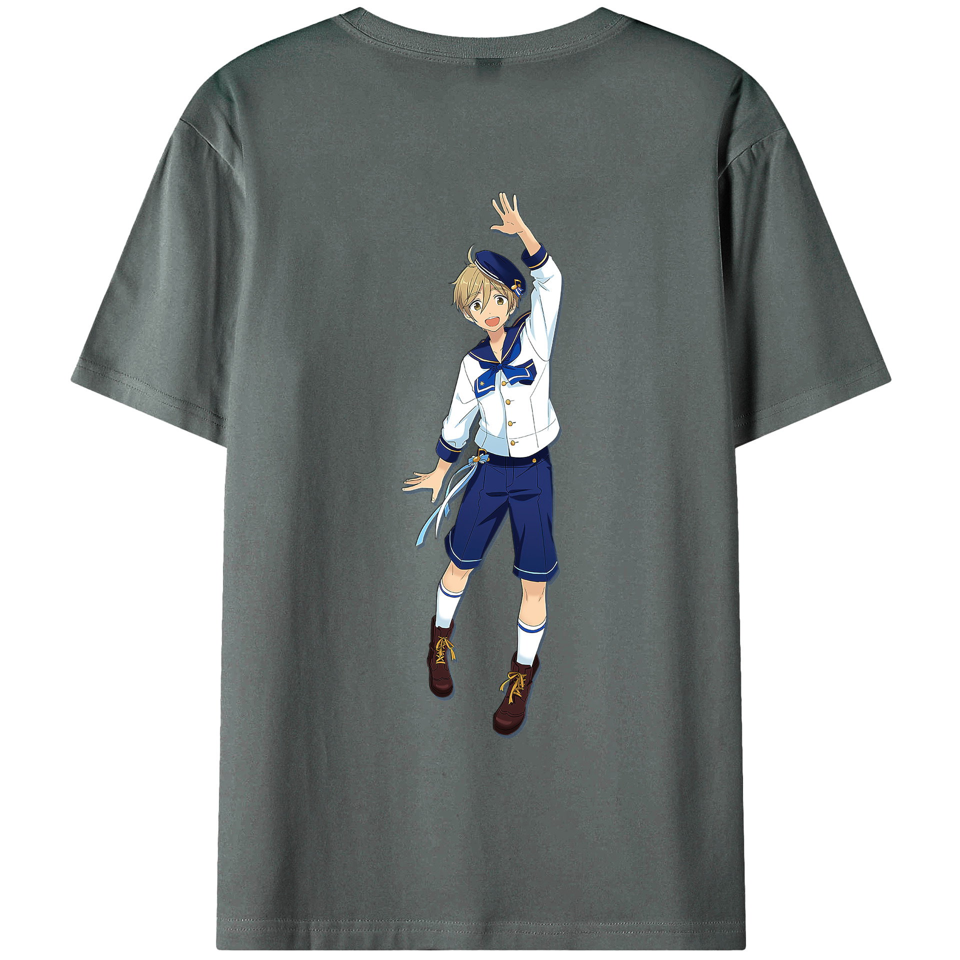 （画像用） あんさんぶるスターズ! Ensemble Stars 綿100％ メンズ半袖Tシャツ（バックプリント） 通気性